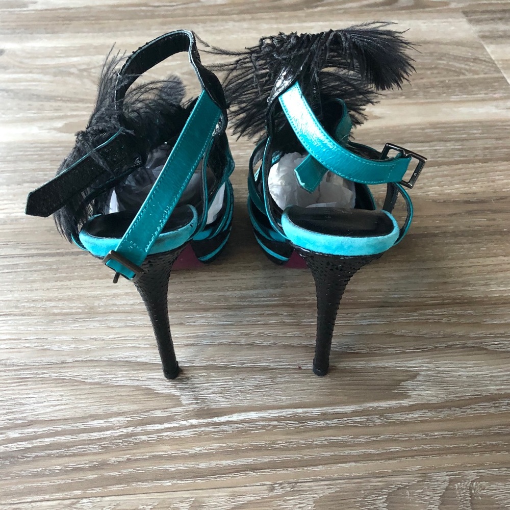 Gibellieri Couture Teal & Black Heels - Picture 3 of 8